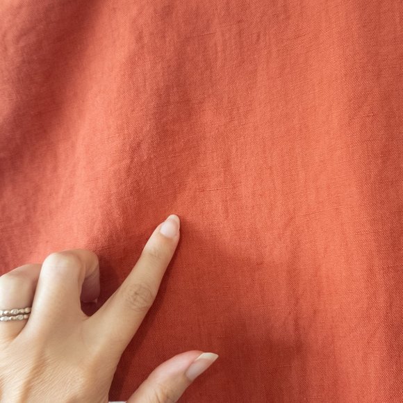 Urban Outfitters Rust Cotton Linen Blend Romper with Belt Size 2 - Gently Used - Picture 6 of 11